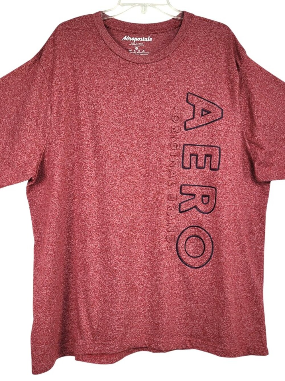 Aeropostale Original Brand T-Shirt Men's 2XL Heather Red Logo Comfy Casual Knit